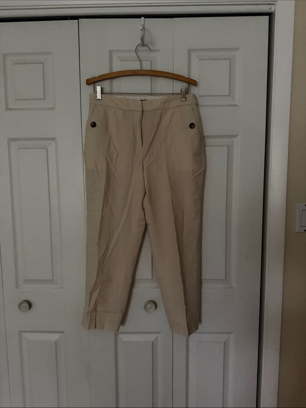 J. Crew Factory Women's Straight-Leg Pants in Light Khaki